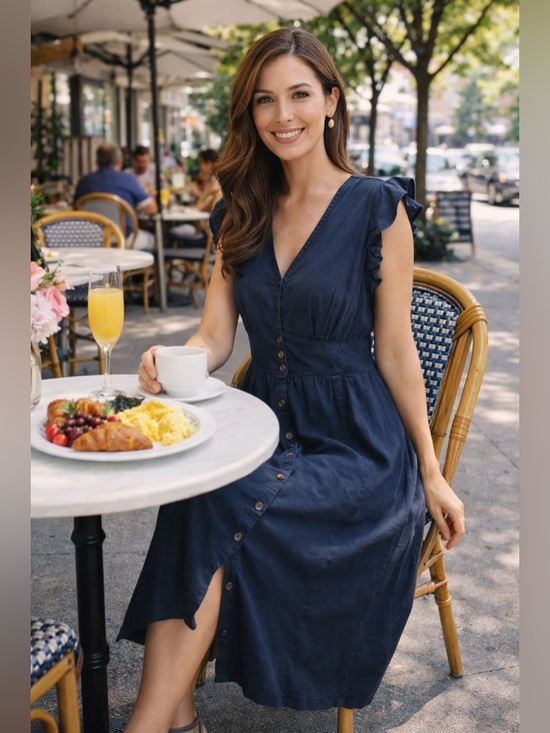 Quince Dresses & Skirts - QUINCE Navy Midi Dress • M